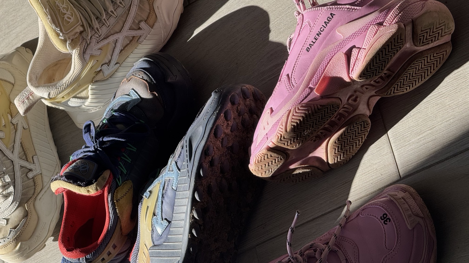 Sneakers ready for restoration
